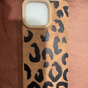 Leopard Print Phone Case - Tan and Black-IPhone 14 Pro Max